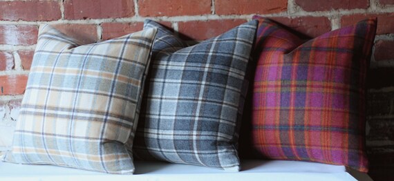 Plaid Pillow Cover Wool Plaid Tartan Pillow Cover Ralph Etsy