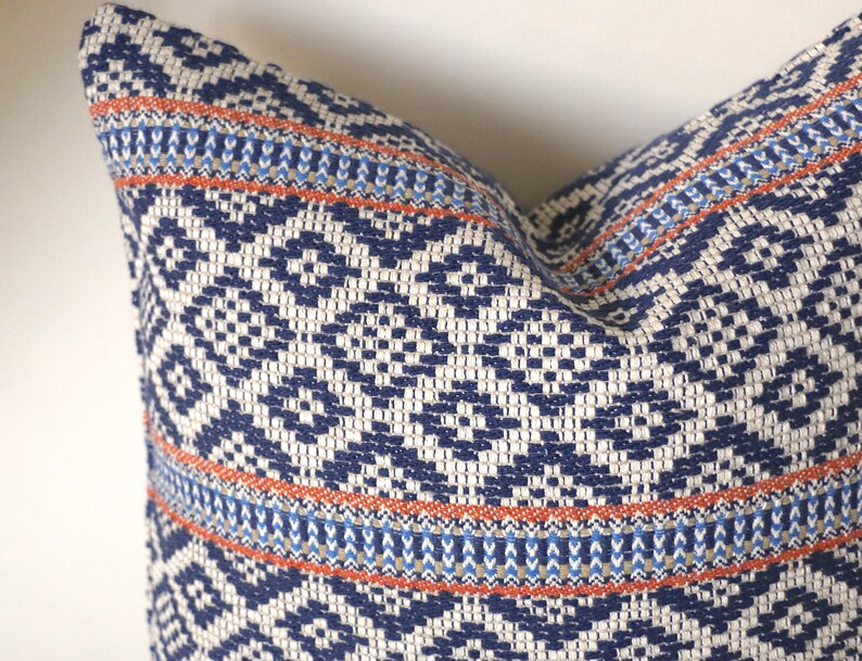 Bohemian Navy Pillow Cover 12x21 Geometric 12x21 Pillow Etsy