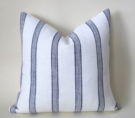 Blue 16x24 French Pillow 16x24 Ticking Pillow Cover 16 X Etsy