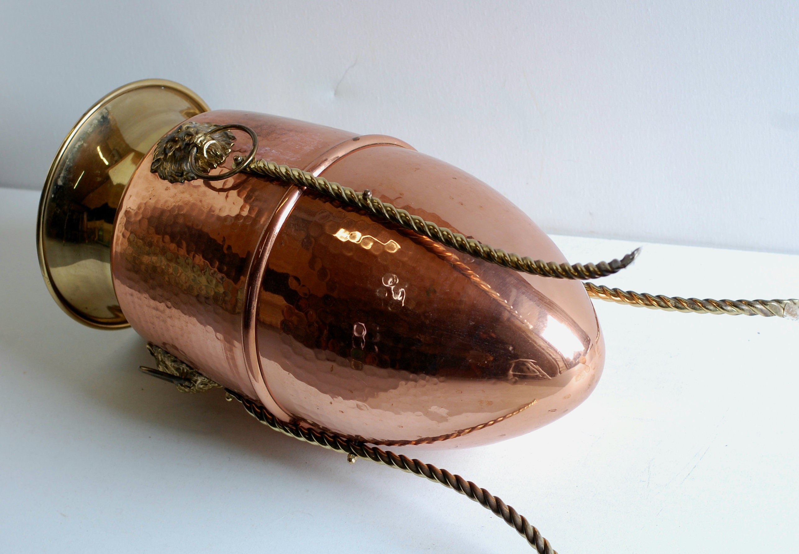 ライオン 傘立て 銅 アンティーク 激レア オランダ製｜傘立て おしゃれ