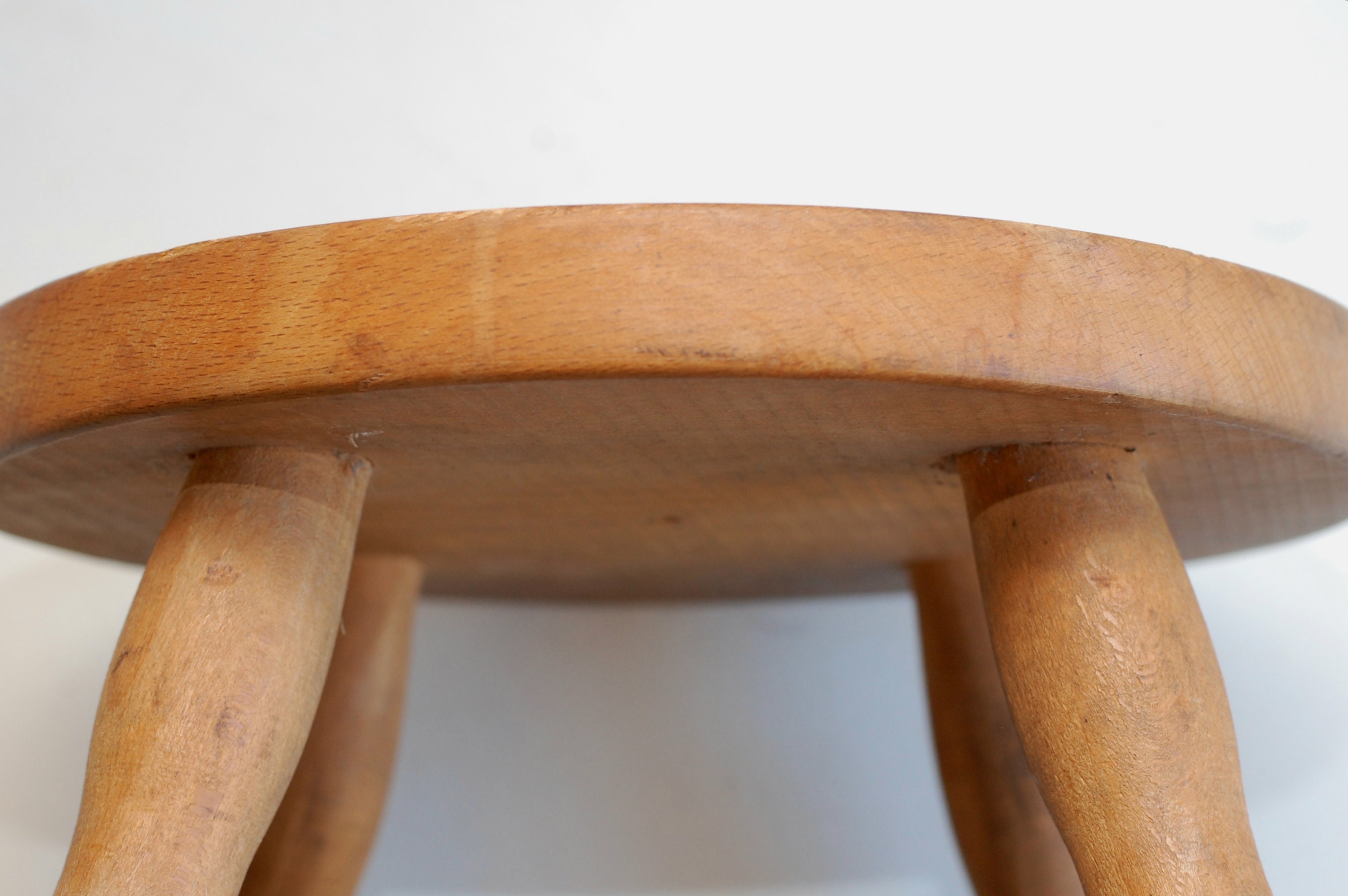 Vintage French Wooden Stool Small Chair Plant Stand Display