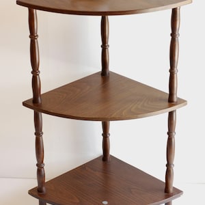 Vintage French Wood Shelf Unit Corner 3Tier Stand Storage 30" Shelf Display/FrenchStudioVintage