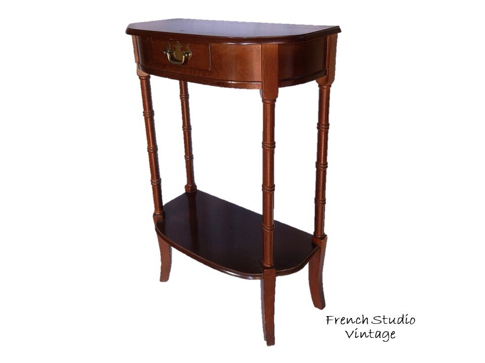 Vintage Français Table de Nuit en Bois Commode Table d'appoint avec Tiroir Entréeway Meubles Home De