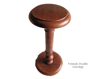 Vintage French Plant Stand Pedestal Side Table Tall 24"Column Natural Wood Furnitire Home Decor/ French Studio Vintage