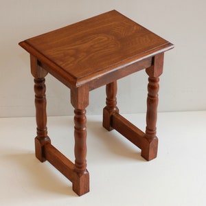 Mesa auxiliar vintage de madera francesa, soporte para plantas, mesa auxiliar