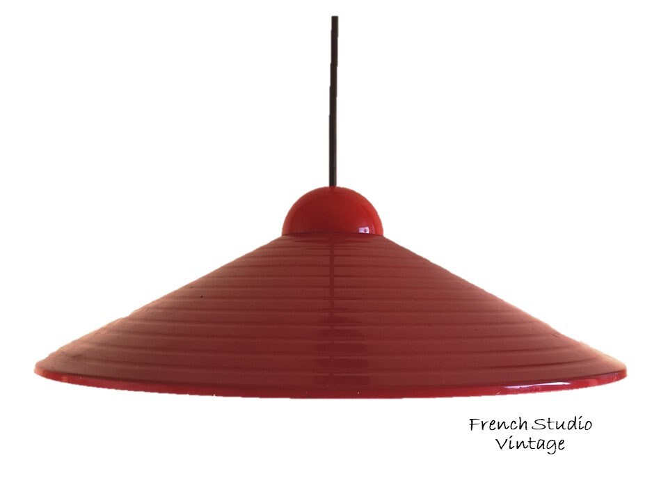 Vintage Français Pendent Lighting Lampe Émailléesau à L'arbre Plafonnier Mid Century Home Decor Disp