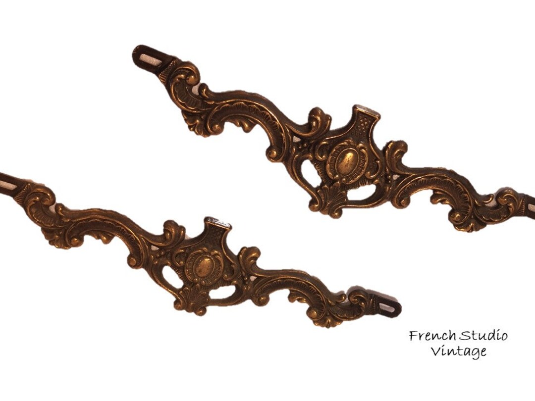 Antique French Bronze Pediment Plaque Furniture Decor Mountings Wall