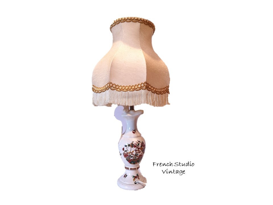 Lampe en Céramique Vintage avec Abat-Jour Tissu Pitcher Style Table Lighting Home Decor Gift/Françai