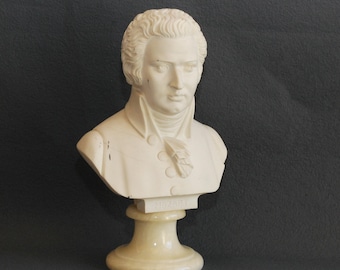 モーツァルト 胸像彫刻 有名な大理石音楽家像 手作り胸像 32 cm / 12.6