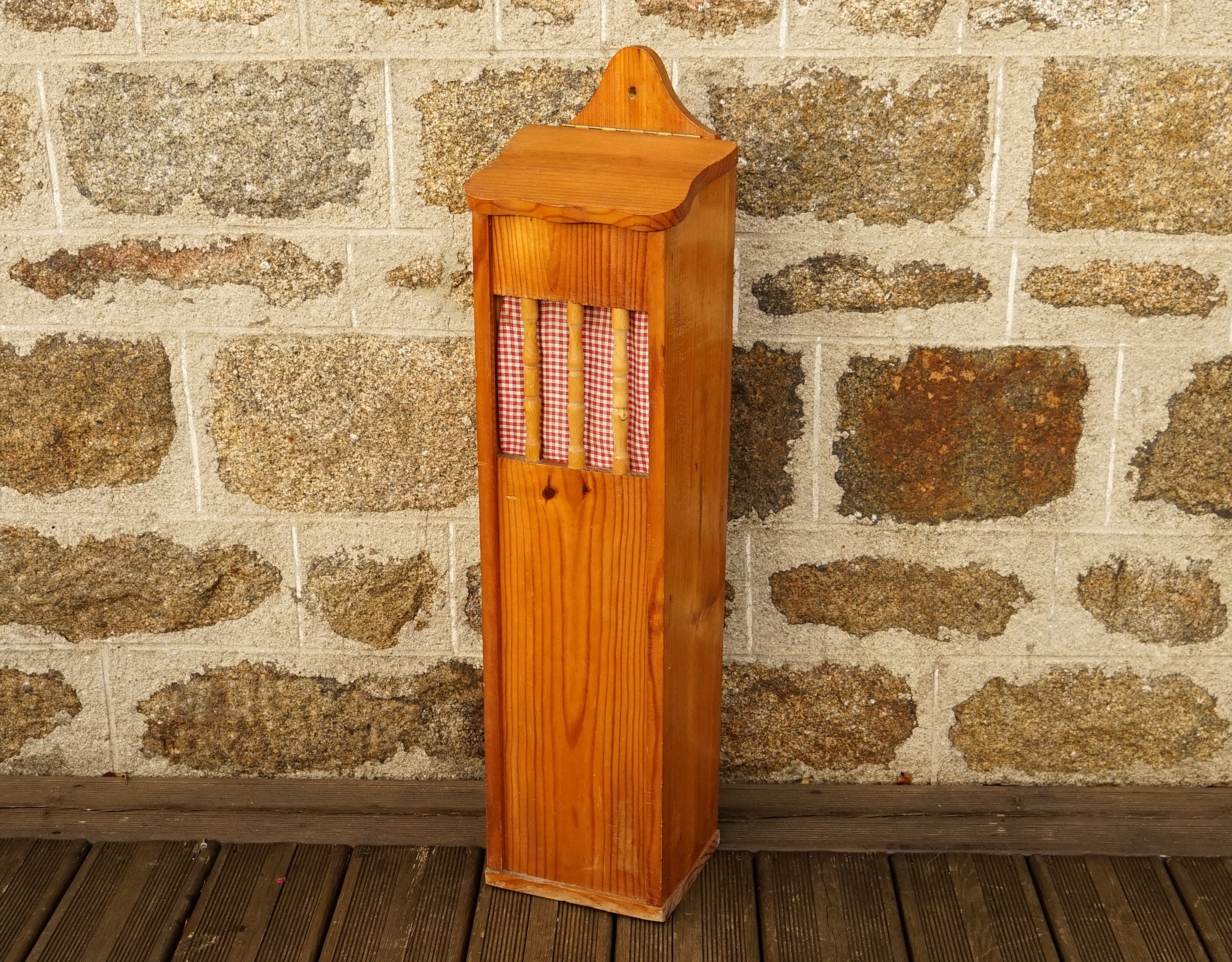 Vintage Français Wood Baguette Boîte de Rangement 34 Heavy Bread Cabinet Bin Kitchen Decor Display/s