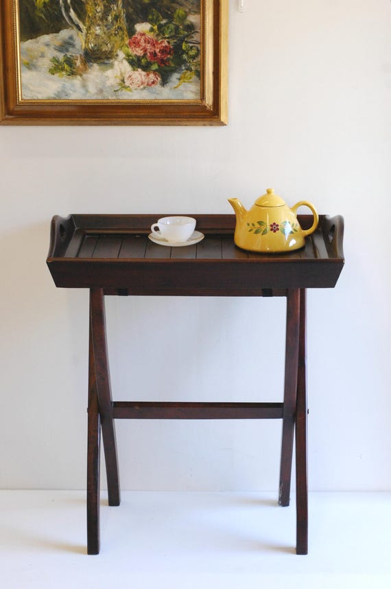 ヴィンテージ木製テーブル、折りたたみ式サービングテーブル - Etsy 日本