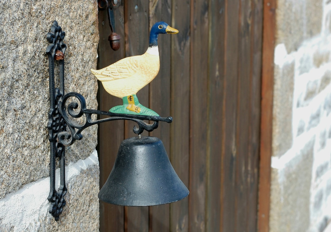 Vintage French Duck Garden Bell: Metal Outdoor Decor - Etsy