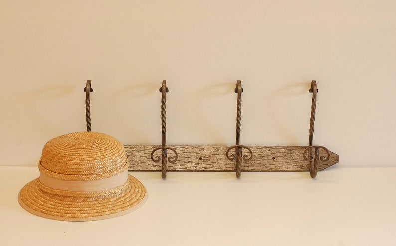 Vintage Wall Coat Rack Hanger Metal Wall Hook Hat Hanger Industrial Mid Century DecorFrench Studio Vintage