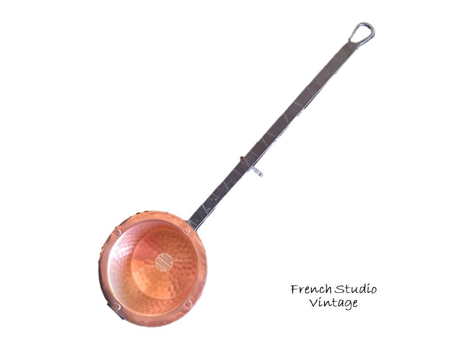 Vintage Français Cuuvière Poêle Martelée Poignée en Fonte Cuisine Décor Affichage Cadeau/studio Vint