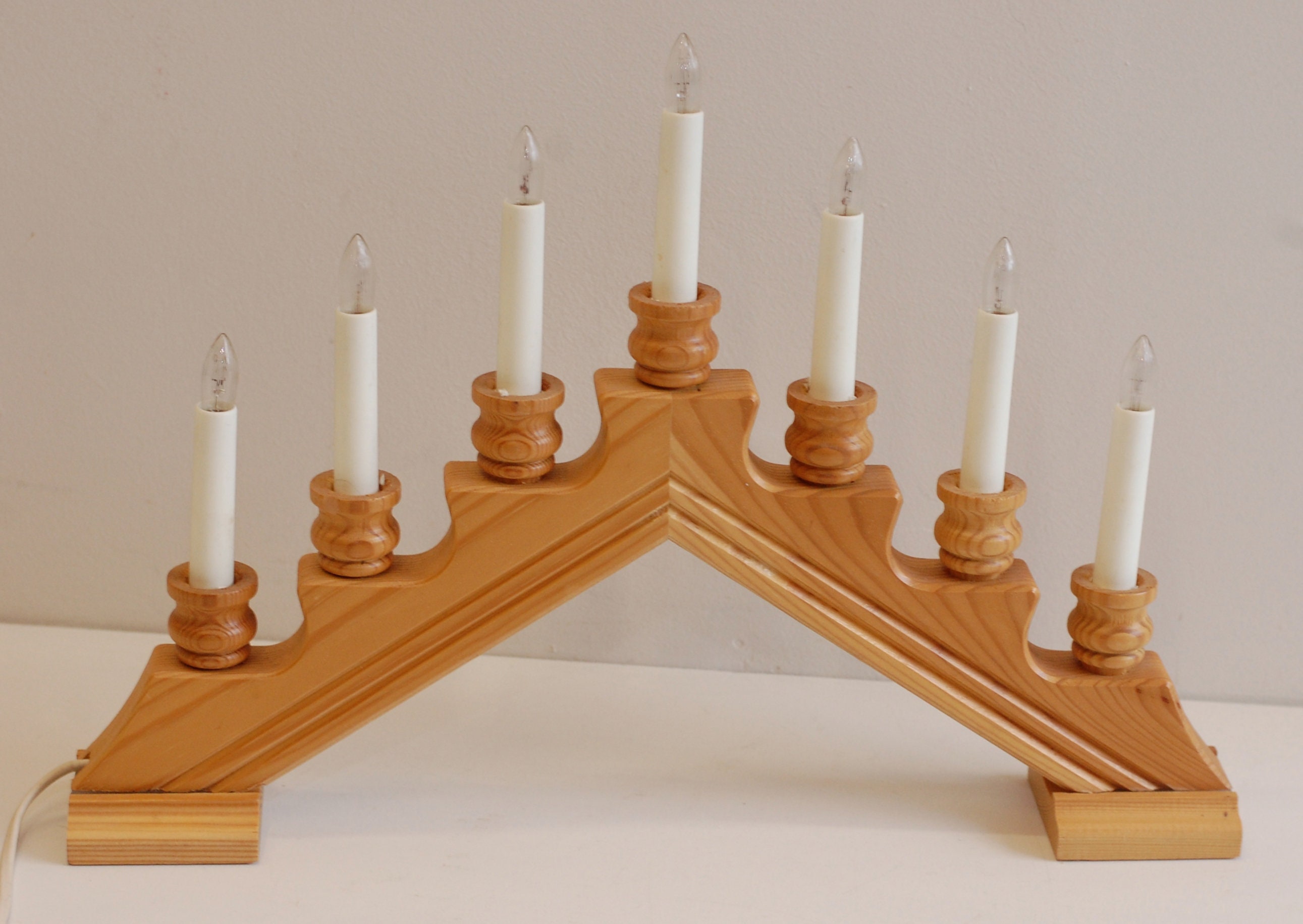 Vintage Français Table Lampe Bois Éclairage Made in Sweden Home Decor Display/studio Vintage