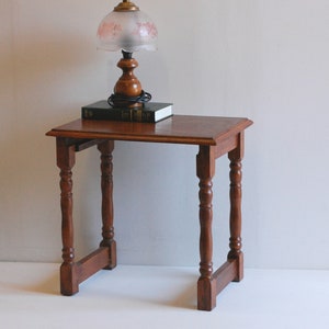 Vintage French Wood Side Table Lamp End Table Coffee Table Plant Stand Natural Wood Furniture/ French Studio Vintage