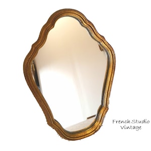 Vintage French Mirror Table Make Up Mirror Gilded Wood Frame French Home Art Decor Display/ French Studio Vintage
