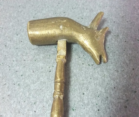 Vintage Small Brass Hammer Ice Breaker Nut Cracker Gift Barware