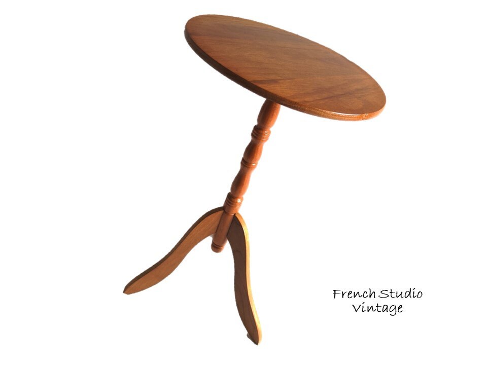 Vintage Français Table d'appoint en Bois Basse Lampe Plant Stand Meubles Home Decor/Studio Vintage