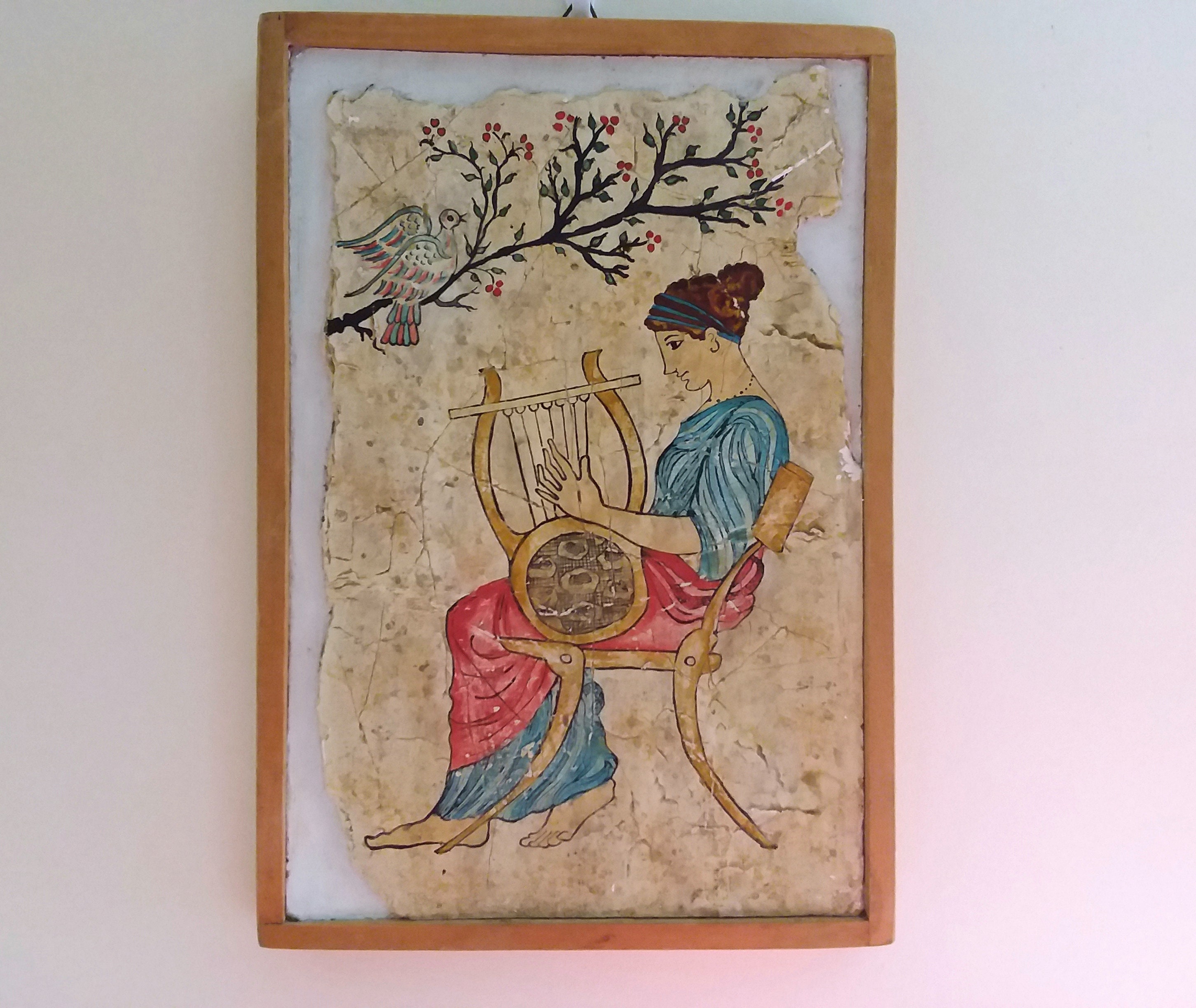 Vintage Fresque Plâtre Accrochage Mural Art Grec Mythologie Faite à La Main Cadeau/Français Studio V