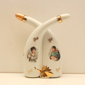 Vintage French Porcelain  Bottle Decanter Napoleon Image Display Collectible/ French Studio Vintage