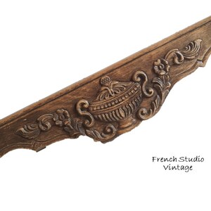 Fronton en bois français vintage, grands meubles en bois sculpté de récupération, décoration murale en bois naturel de Style rococo de 24 po./une paire/FrenchStudioVintage