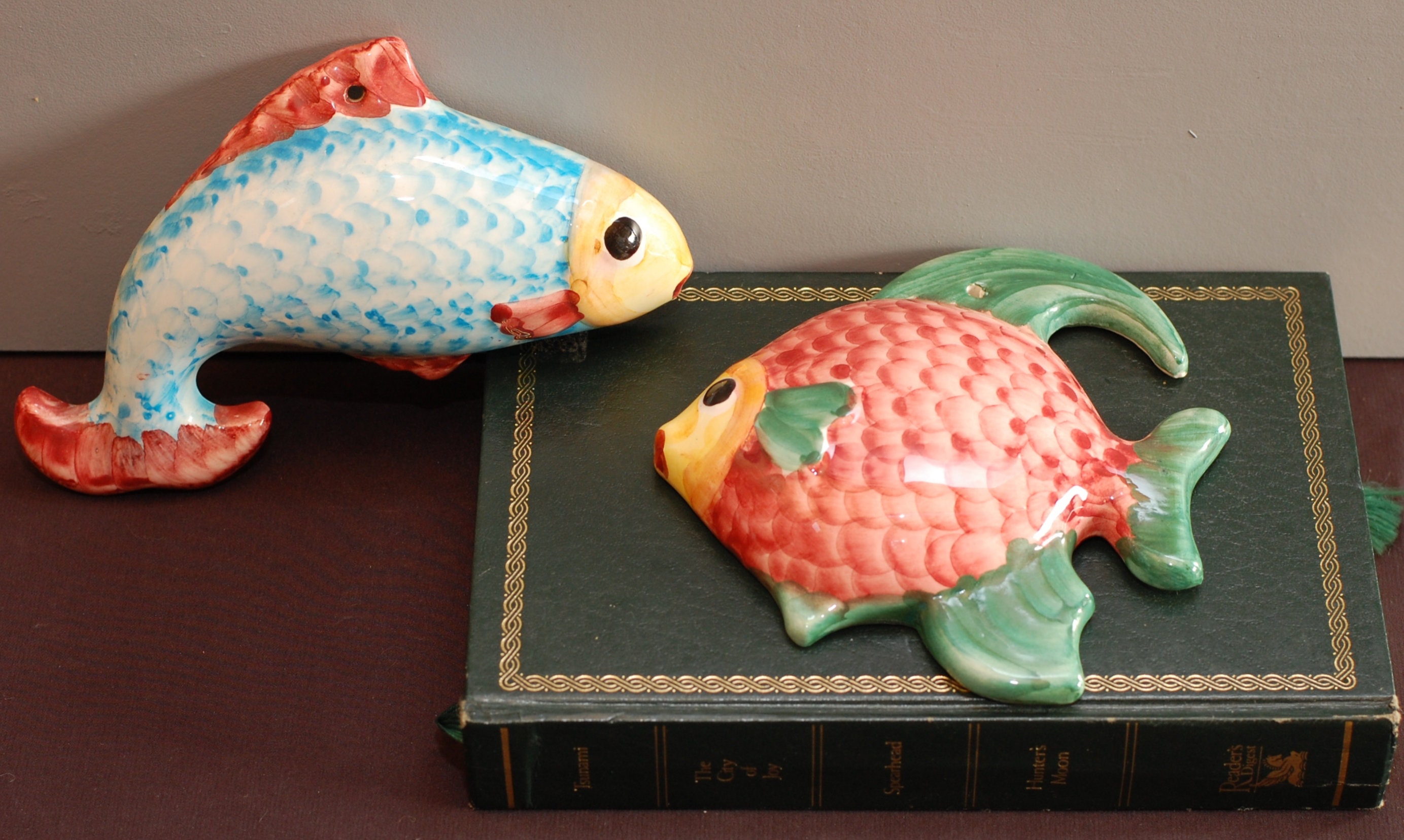 Vintage French Ceramic Fish Wall Plaques Set of 2 Hand Painted Etsy