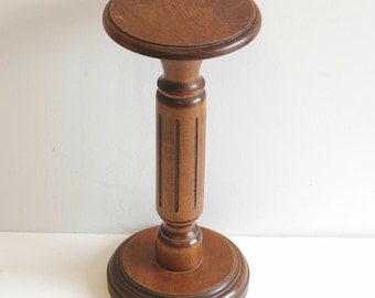 Macetero francés vintage de madera con pedestal - Muebles de madera tallada de 50 cm