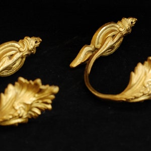 Antique French Pair Curtain Tie Backs Holdback Hooks Art Nouveau Style Hardware Decor/ French Studio Vintage