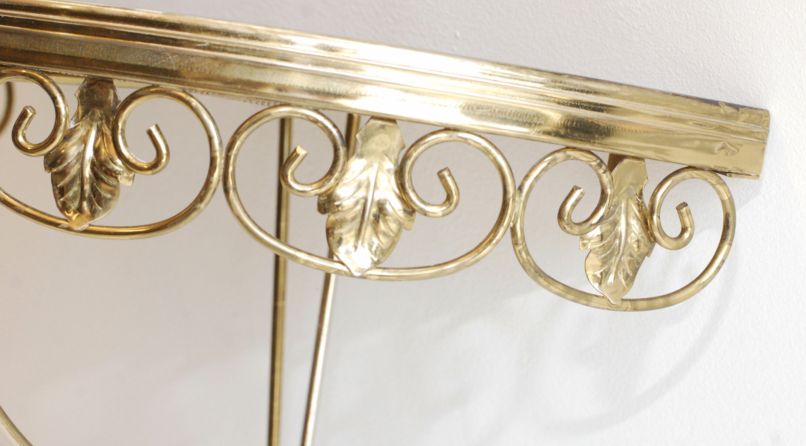 Vintage Metal Wall Shelf: Italian Modern Console, Leaf Design - Etsy