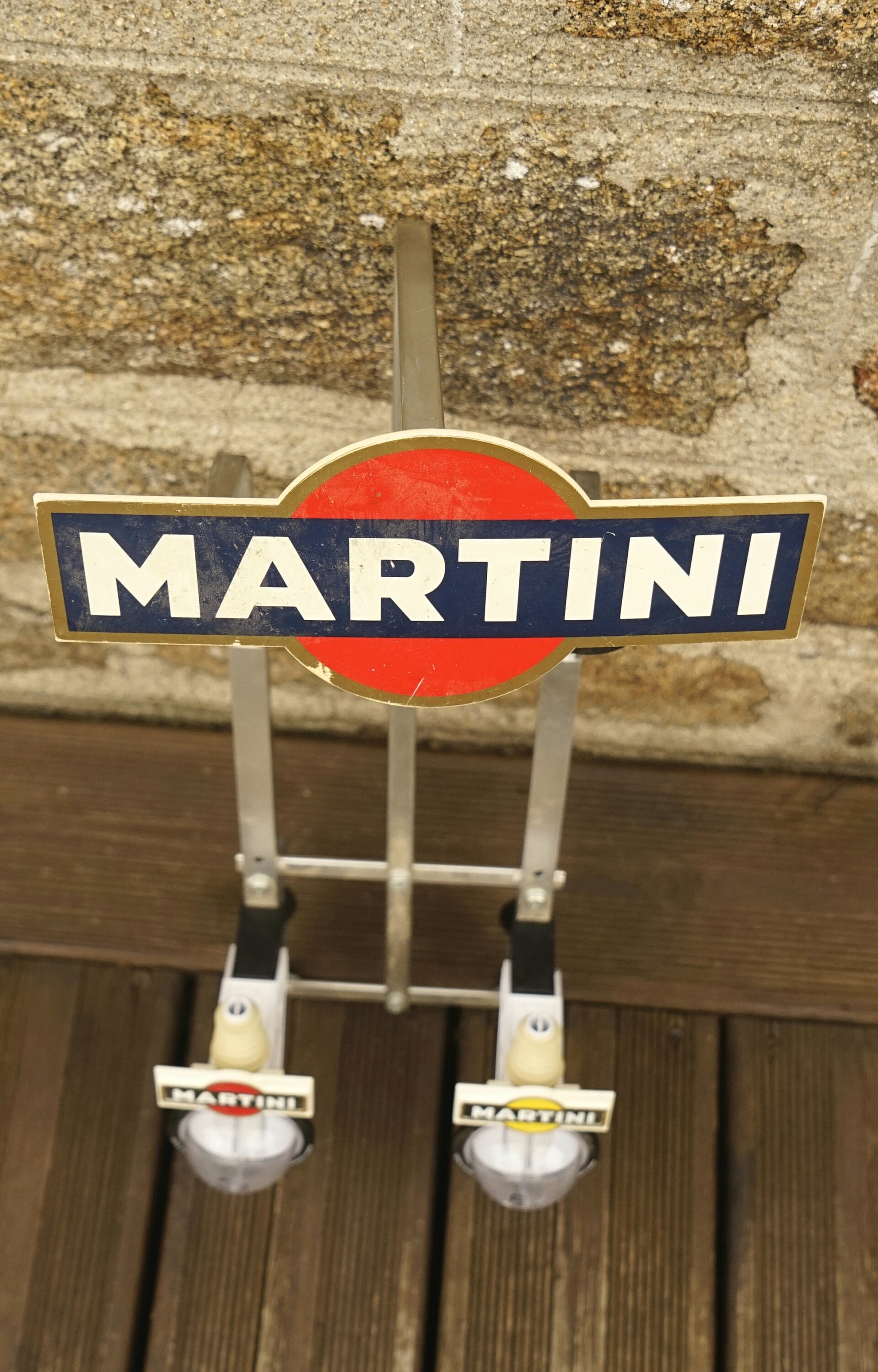 Vintage Martini Optics Distributeur de Boissons Bouteille Stand Display Bar Pub Décor Display/ Franç