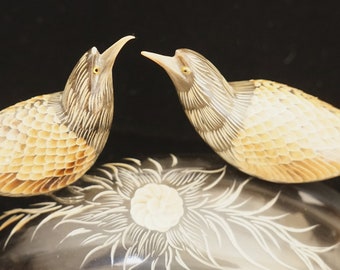 ヴィンテージの角のある鳥の置物、彫像、手彫りのアート装飾品 - Etsy 日本