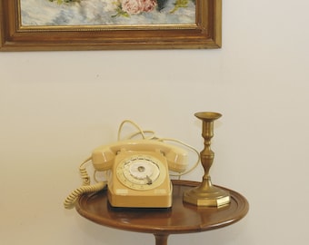 Vintage French Rotary Dial Telephone,Mustard Yellow Retro Phone