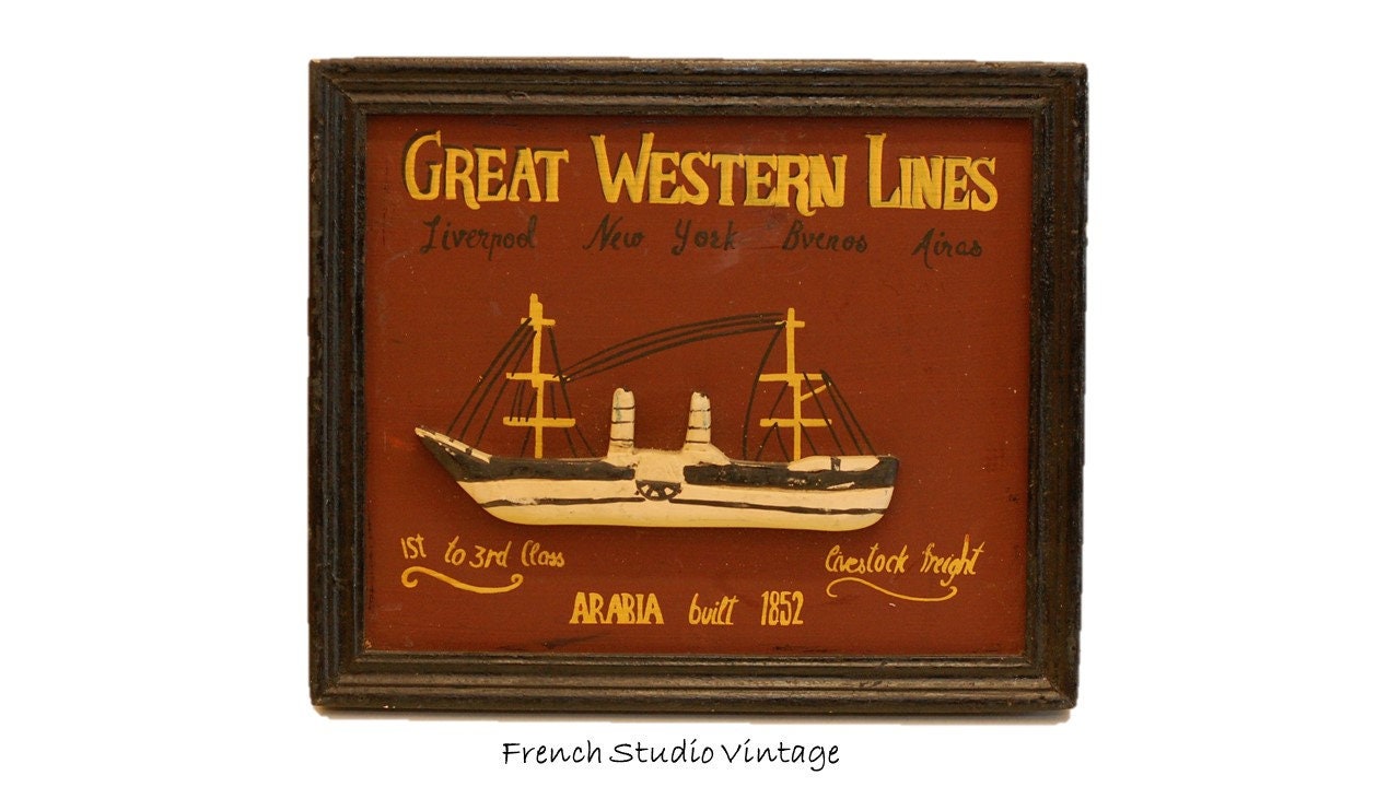Panneaux Muraux en Bois Vintage Signes 3D Navire Plaque Sculptée à La Main Accrochage Mural Affichag