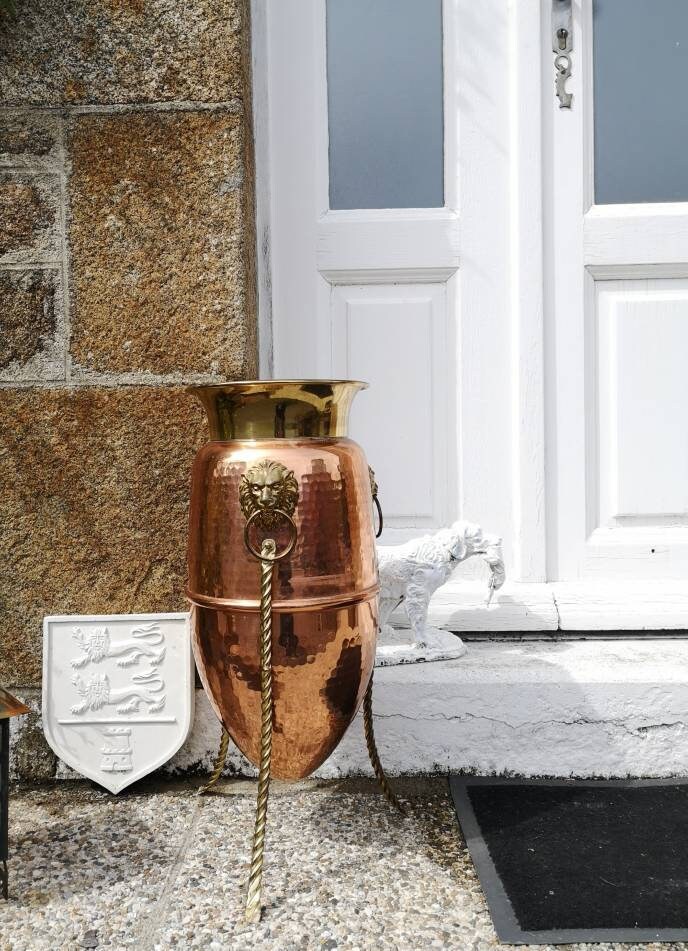 銅製傘立て ライオンノッカー 猫脚 アンティーク