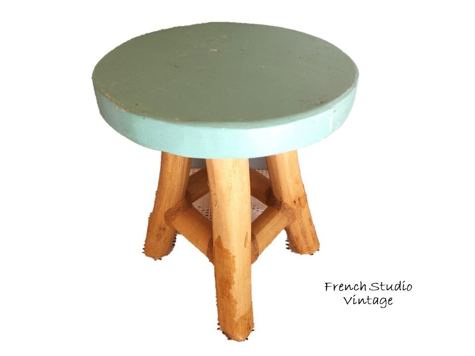 Vintage Français Bois Mini Tabouret Plante Stand Ornements Fait à La Main Home Decor Display/Studio 