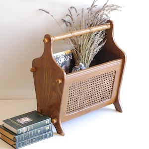 Vintage Wood Magazine Rack, Storage Book Holder ,magazine Stand