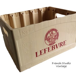 Caisse de bière Lefebvre vintage : stockage de bouteilles belges, décoration de pub