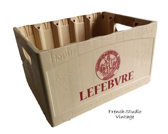 Vintage Lefebvre Beer Crate: Belgian Bottle Storage, Pub Decor