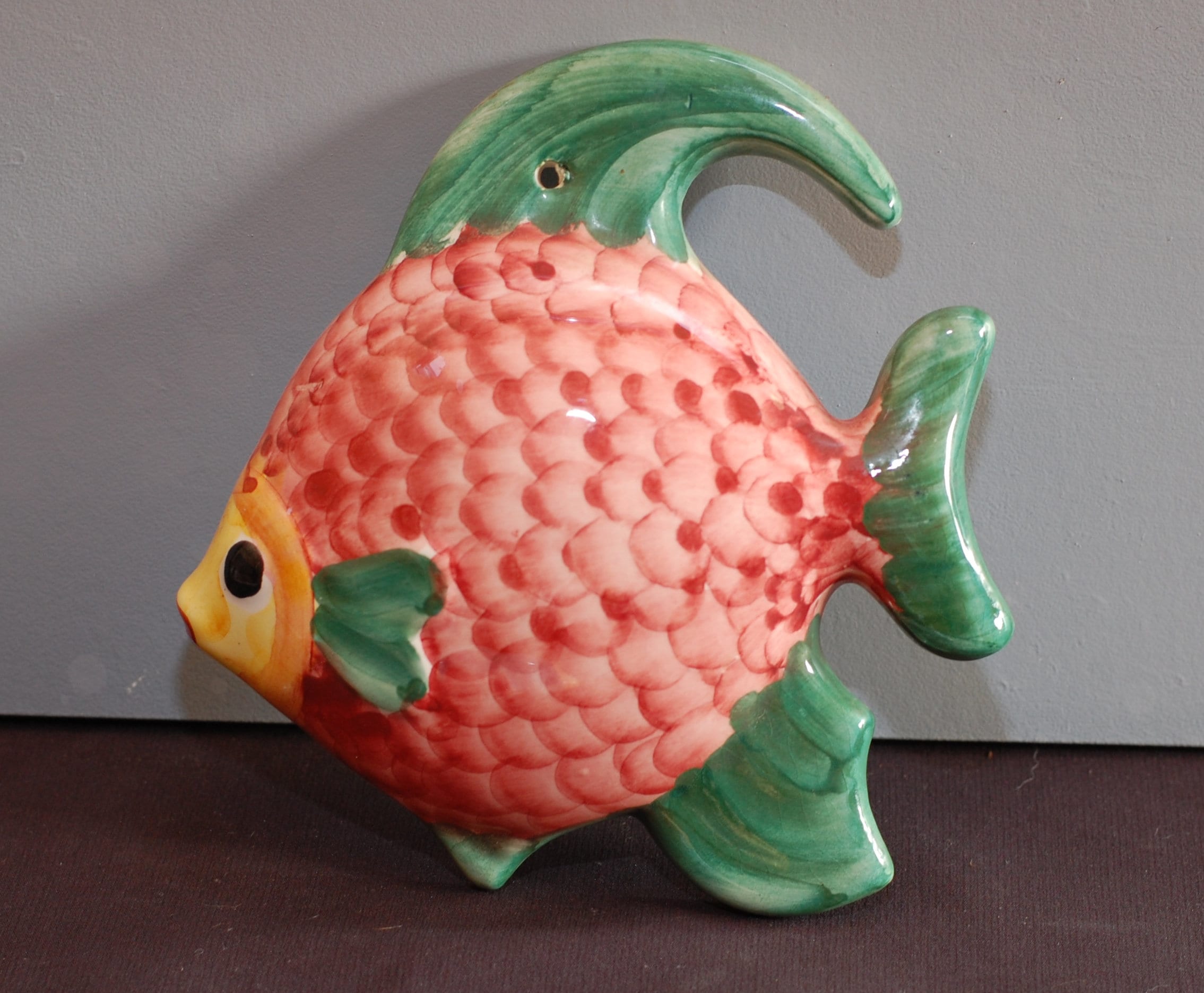 Vintage French Ceramic Fish Wall Plaques Set of 2 Hand Painted Etsy