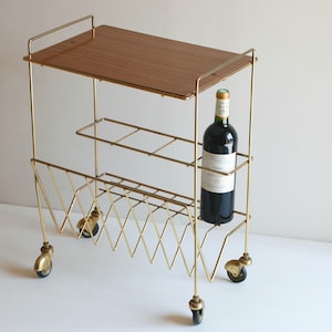 Vintage Serving Trolley Bar Cart Side Table Coffee Table Storage Table Mid Century Morden Style Furniture/ French Studio Vintage