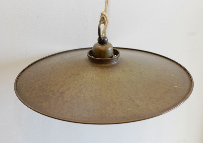 Vintage Ceiling Light Metal Pendant Lighting Made in Italy Industrial Style Studio Decor/ French Studio Vintage image 2
