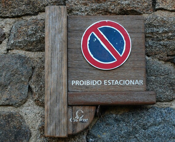 Vintage Big Wooden No Parking Road Sign Notice Wall Decor Etsy