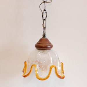 Vintage French Chandeliers Light Ceiling Light Frosted Glass Shade Murano Style Art Decor Lights