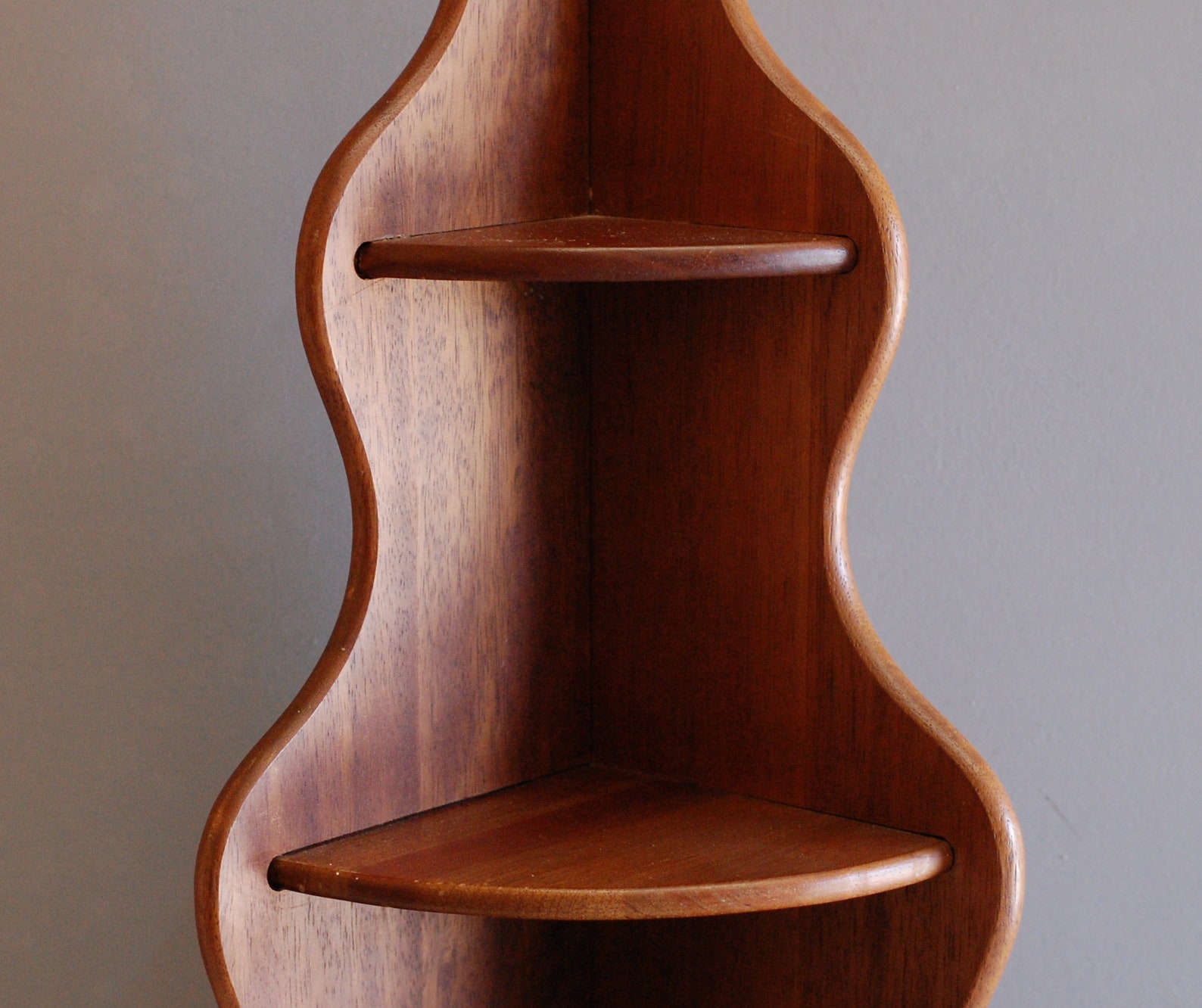 Vintage Français Wood Corner Étagère 3 niveaux Mur monté Stand Etsy