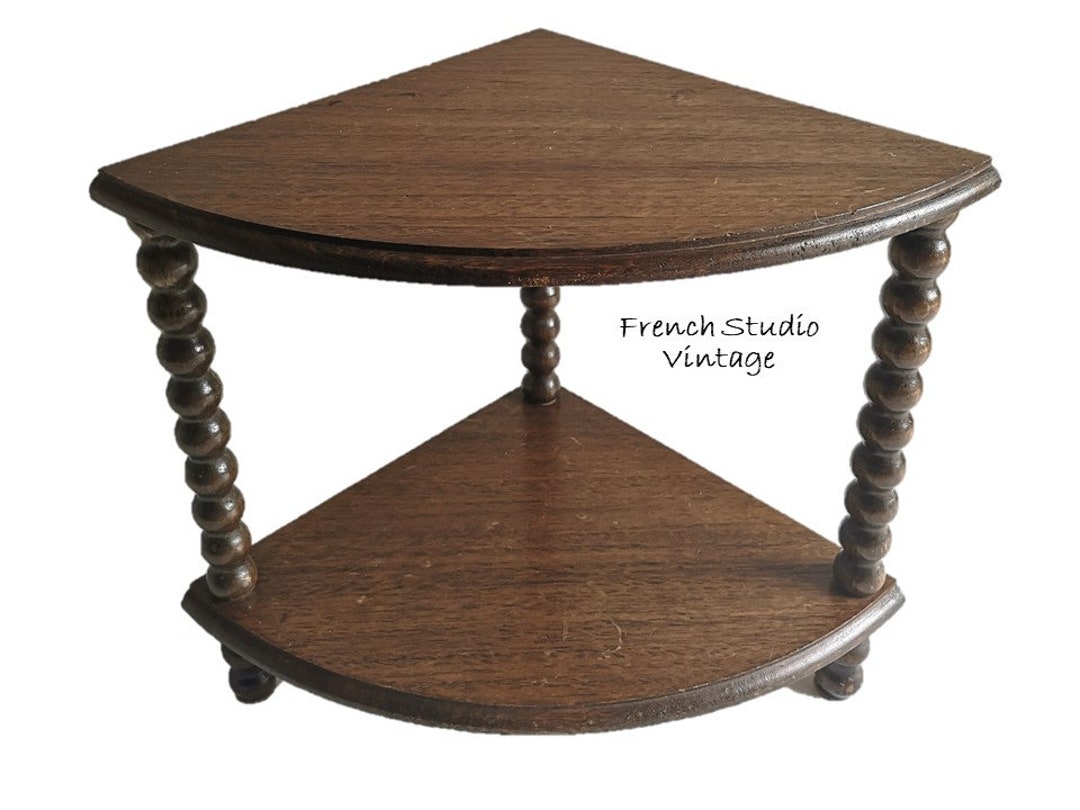 Handmade Teak Corner Shelf – 2 Tier Storage Rack