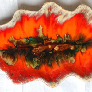Vintage French Large Ceramic Tray Majolica Fruit Bowl Tray Mid-Century Modern Design  Display/ French Studio Vintage