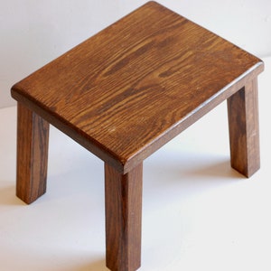 Vintage Wood Stool Small Side Table Plant Stand Chair Natural Wood Furniture Home Decor/one of pair/ French Studio Vintage