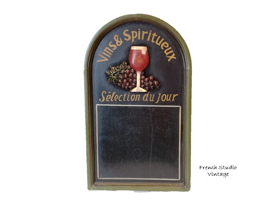 Vintage Français Grands Panneaux en Bois Panneau Grand Pub Café Restaurant 20 Wall Hanging Menu Boar