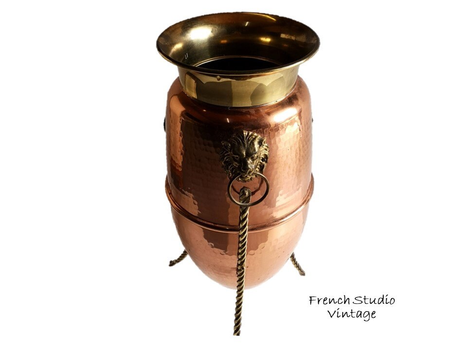 銅製傘立て ライオンノッカー 猫脚 アンティーク